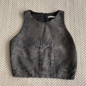 Alice and Olivia gray crop top